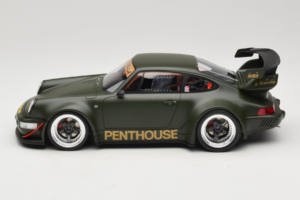 Porsche 911 RWB Penthouse Kaki Green GT Spirit 1:18 GT559 Derva - nuotrauka 3 iš 6