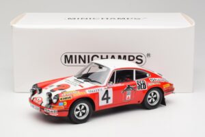 Porsche 911 S #4 G. Larrousse / M. Perramond 2nd Place Rally Monte Carlo 1972 Minichamps 1:18 107726804 Derva - nuotrauka 6 iš 6