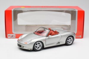 Porsche Boxster 986 Sidabrinis Maisto 1:18 37800-M3 Metalas - nuotrauka 8 iš 8