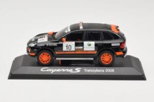 Porsche Cayenne 955 S Transsyberia #10 Juodas Oranžinis 2008 Minichamps 1:43 WAP02001819 Metalas