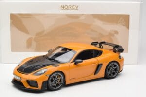Porsche Cayman GT4 RS 982 Weissach Package Bahama Yellow Norev 1:18 187252 Metalas - nuotrauka 8 iš 8