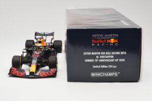 Red Bull Racing RB16 #33 M. Verstappen Winner 70th Anniversary GP 2020 Minichamps 1:18 110200533 Metalas - nuotrauka 6 iš 6