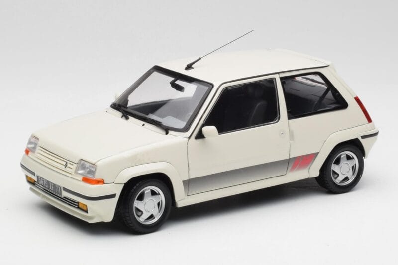 Renault Super 5 GT Turbo Phase 2 Perlamutro Baltas Norev 1:18 185206 Metalas