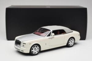 Rolls-Royce Phantom Drophead Coupe English Baltas Kyosho 1:18 08871EW2 Metalas - nuotrauka 10 iš 10