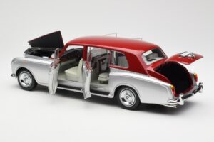 Rolls-Royce Phantom VI Sidabras Raudonas Kyosho 1:18 08905SR Metalas - nuotrauka 5 iš 8