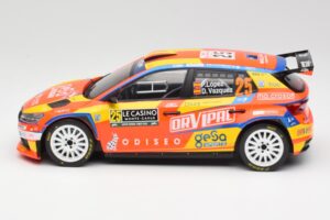 Skoda Fabia Rally2 #25 P. Lopez Rally Monte Carlo 2024 IXO 1:18 18RMC199 Metalas - nuotrauka 3 iš 6