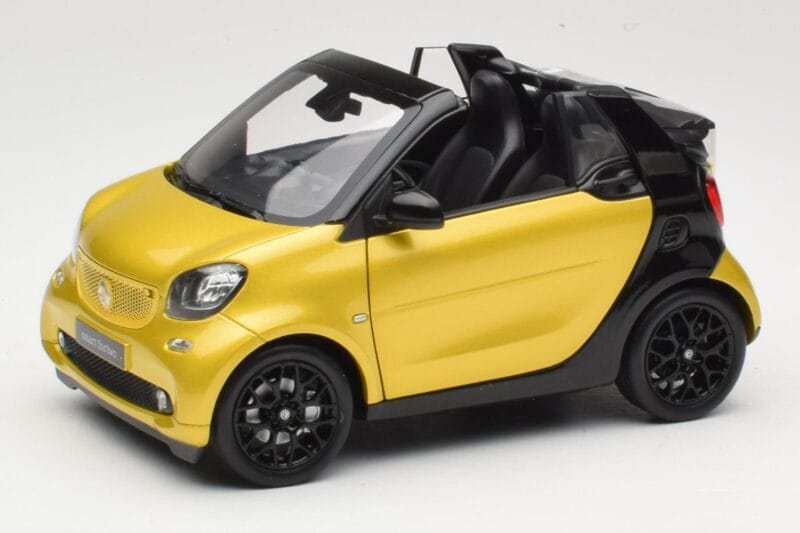 Smart Fortwo 453 Kabrioletas Juodas Ir Geltonas Norev 1:18 B66960289 Metalas