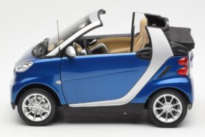 Smart Fortwo W451 Kabrioletas Mėlynas Sidabrinis Minichamps 1:18 Q0022565V001C80Q00 Metalas - nuotrauka 4 iš 8