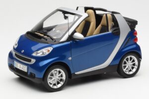 Smart Fortwo W451 Kabrioletas Mėlynas Sidabrinis Minichamps 1:18 Q0022565V001C80Q00 Metalas