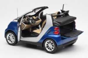 Smart Fortwo W451 Kabrioletas Mėlynas Sidabrinis Minichamps 1:18 Q0022565V001C80Q00 Metalas - nuotrauka 5 iš 8