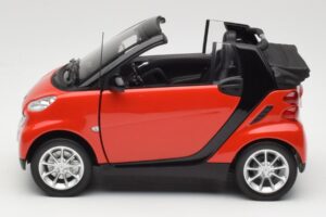 Smart Fortwo W451 Kabrioletas Raudonas Juodas Minichamps 1:18 150036333 Metalas - nuotrauka 4 iš 8