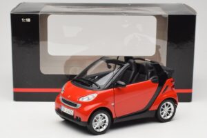 Smart Fortwo W451 Kabrioletas Raudonas Juodas Minichamps 1:18 150036333 Metalas - nuotrauka 8 iš 8