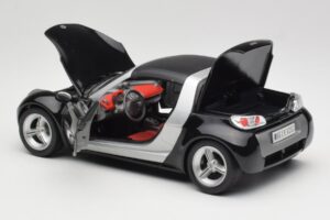 Smart Roadster Juodas Bburago 1:18 34099-M1 Metalas - nuotrauka 5 iš 8