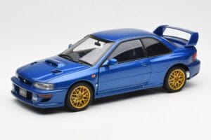 Subaru Impreza 22B Upgraded Version Mėlynas Su Aukso Spalvos Ratų Diskais AUTOart 1:18 78602 Metalas