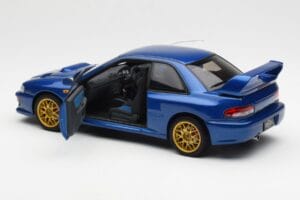 Subaru Impreza 22B Upgraded Version Mėlynas Su Aukso Spalvos Ratų Diskais AUTOart 1:18 78602 Metalas - nuotrauka 5 iš 8