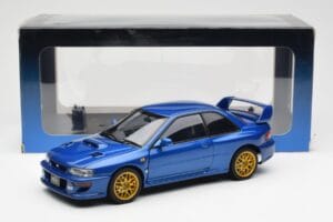 Subaru Impreza 22B Upgraded Version Mėlynas Su Aukso Spalvos Ratų Diskais AUTOart 1:18 78602 Metalas - nuotrauka 8 iš 8