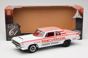 Dodge 330 Super Stock Ramchargers NHRA 1964 Highway 61 1:18 50044 Metalas - nuotrauka 8 iš 8