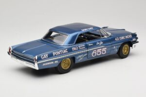 Pontiac Catalina Super Duty Super Stock #655 Mėlynas 1962 Auto World 1:18 AW201/06 Metalas - nuotrauka 3 iš 8