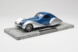 Talbot-Lago T150 C-SS Coupe Mėlynas Sidabrinis Minichamps 1:18 107117122 Derva