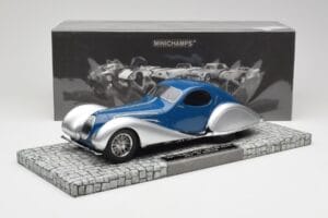 Talbot-Lago T150 C-SS Coupe Mėlynas Sidabrinis Minichamps 1:18 107117122 Derva - nuotrauka 6 iš 6