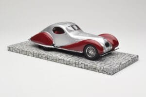 Talbot-Lago T150 C-SS Coupe Sidabrinis Raudonas Minichamps 1:18 107117121 Derva - nuotrauka 4 iš 6