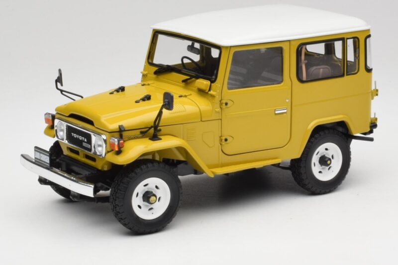 Toyota Land Cruiser FJ40 Garstyčių Geltonas Kyosho 1:18 08971Y Metalas