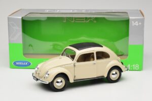 Volkswagen Beetle Type 1 Classic Baltas Welly 1:18 18040W Metalas - nuotrauka 8 iš 8