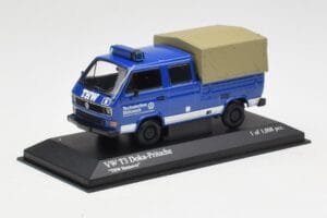 Volkswagen T3 Double Cab Flatbed THW Hannover Minichamps 1:43 400055290 Metalas - nuotrauka 2 iš 4