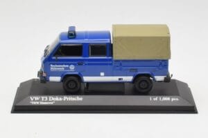 Volkswagen T3 Double Cab Flatbed THW Hannover Minichamps 1:43 400055290 Metalas