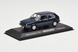 Volkswagen Golf Mk2 Mėlynas Parodos Pavyzdys Minichamps 1:43 GOLFHANDMUSTER Metalas - nuotrauka 2 iš 4