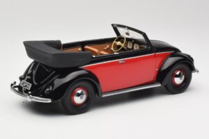 Volkswagen Beetle Kabrioletas Juodas & Raudonas Minichamps 1:18 107054132 Derva - nuotrauka 2 iš 6