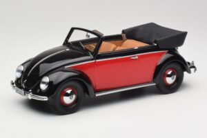 Volkswagen Beetle Kabrioletas Juodas & Raudonas Minichamps 1:18 107054132 Derva