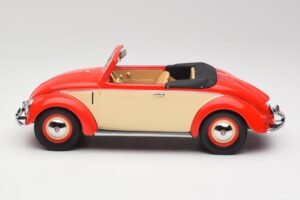 Volkswagen Beetle Hebmuller Kabrioletas Raudonas & Kreminė Minichamps 1:18 107054231 Derva - nuotrauka 3 iš 6