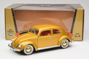 Volkswagen Beetle Auksinis Bburago 1:18 3361 Metalas - nuotrauka 8 iš 8