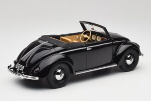 Volkswagen Beetle Type 1 Hebmuller Kabrioletas Juodas Minichamps 1:18 107054232 Metalas - nuotrauka 2 iš 6