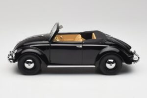 Volkswagen Beetle Type 1 Hebmuller Kabrioletas Juodas Minichamps 1:18 107054232 Metalas - nuotrauka 3 iš 6