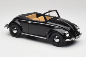 Volkswagen Beetle Type 1 Hebmuller Kabrioletas Juodas Minichamps 1:18 107054232 Metalas - nuotrauka 4 iš 6