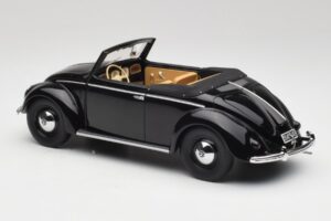 Volkswagen Beetle Type 1 Hebmuller Kabrioletas Juodas Minichamps 1:18 107054232 Metalas - nuotrauka 5 iš 6