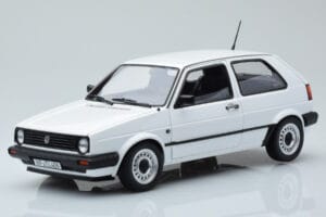 Volkswagen Golf CL Mk2 Baltas Riboto Leidimo Norev 1:18 188561 Metalas