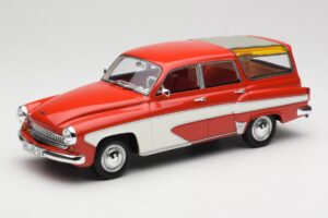 Wartburg 311 Camping Deluxe Raudonas Baltas BoS Models 1:18 BOS037 Derva