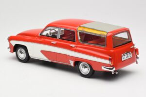 Wartburg 311 Camping Deluxe Raudonas Baltas BoS Models 1:18 BOS037 Derva - nuotrauka 5 iš 6