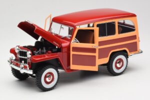 Willys Jeep Station Wagon Raudonas Road Signature 1:18 92858 Metalas - nuotrauka 2 iš 8