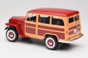 Willys Jeep Station Wagon Raudonas Road Signature 1:18 92858 Metalas - nuotrauka 7 iš 8