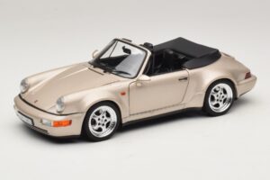 Porsche 911 964 Turbo Look Kabrioletas Zermatt Silver Norev 1:18 187140 Metalas