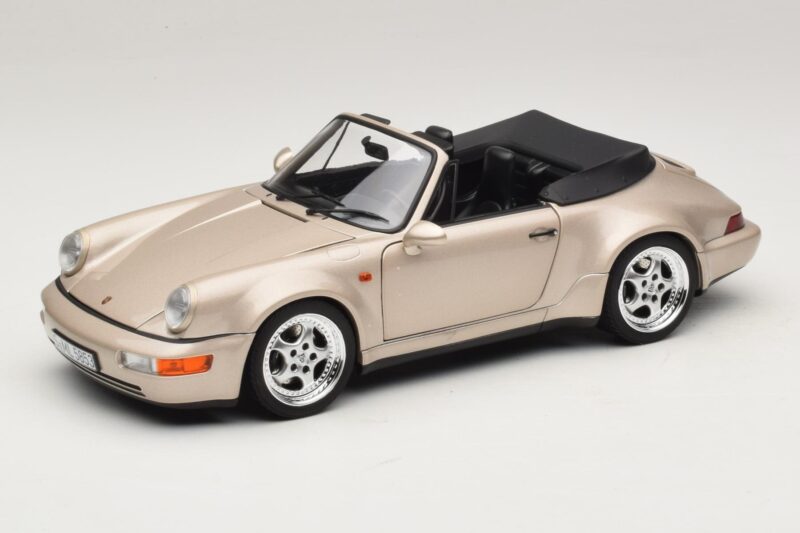 Porsche 911 964 Turbo Look Kabrioletas Zermatt Silver Norev 1:18 187140 Metalas