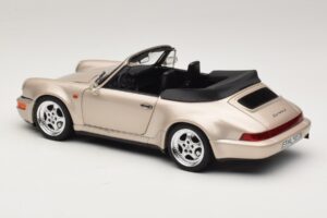 Porsche 911 964 Turbo Look Kabrioletas Zermatt Silver Norev 1:18 187140 Metalas - nuotrauka 7 iš 8