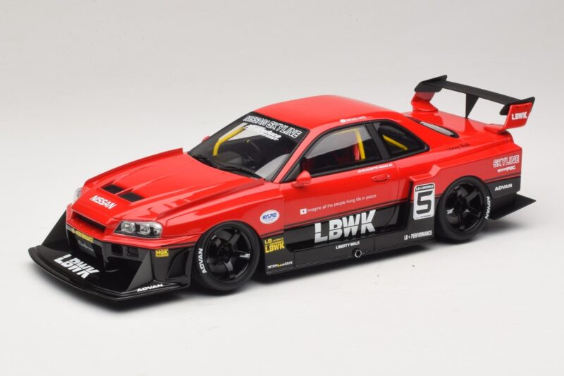 Nissan Skyline ER34 LB Super Silhouette Active Red GT Spirit 1:18 GT570 Derva