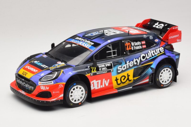 Ford Puma Rally1 #22 M. Sesks / R. Francis Rally Sweden 2025 IXO 1:18 18RMC240 Metalas