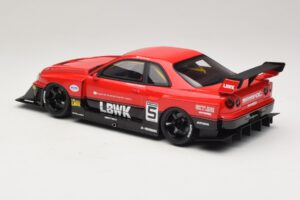 Nissan Skyline ER34 LB Super Silhouette Active Red GT Spirit 1:18 GT570 Derva - nuotrauka 5 iš 6