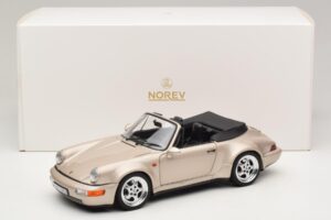 Porsche 911 964 Turbo Look Kabrioletas Zermatt Silver Norev 1:18 187140 Metalas - nuotrauka 8 iš 8